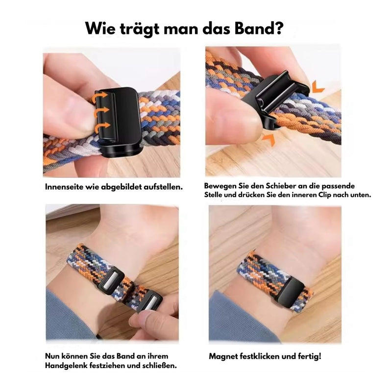 Apple Watch geflochten Armband Ultra / Ultra 2 / Ultra 3 und Series 11/10/9/8/7/6/5/4/3/2/1 & SE mit Magnet