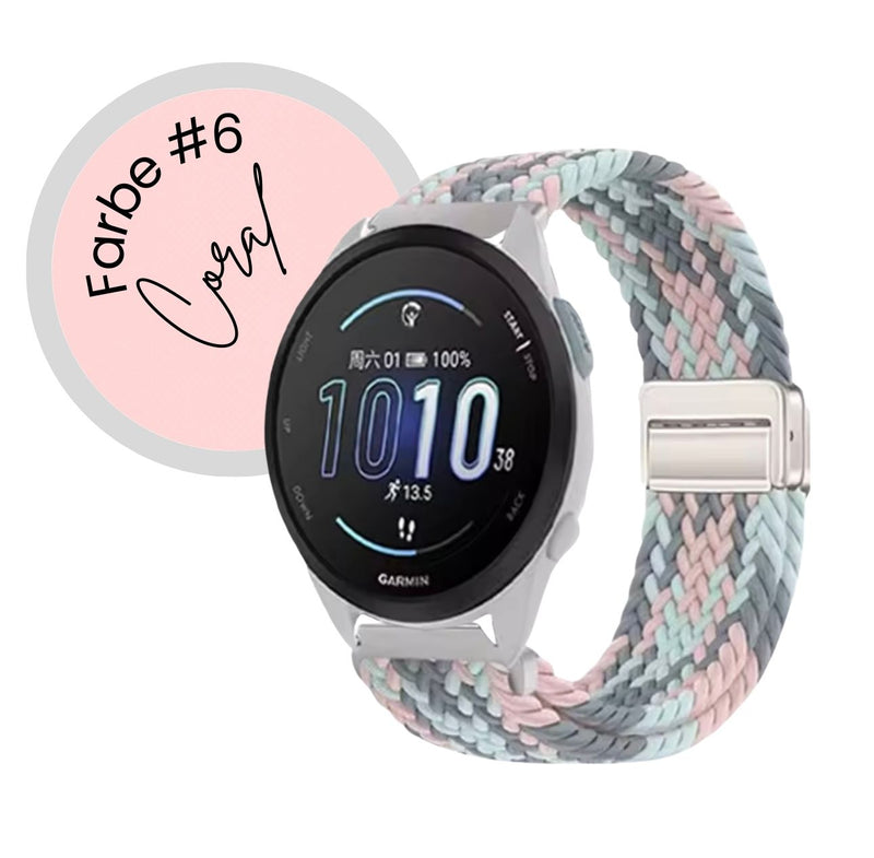 Armband geflochten elastisch für Samsung Amazfit Huawei Smartwatch Uhr Band Nylon 20mm 22mm