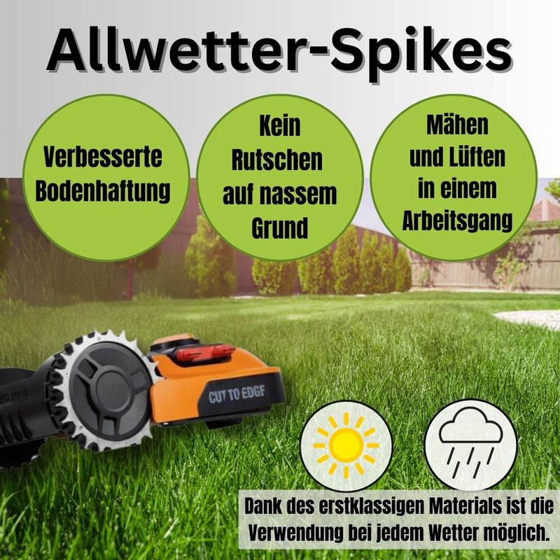 Edelstahl Spikes für Worx Landroid S/M/L & Vision Mähroboter Rasen Roboter