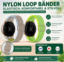 Nylon Loop Armband elastisch für Smartwatch 20mm 22mm Samsung Amazfit Huawei Garmin