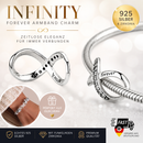 Infinity Charm „Forever Family“ 925 Silber – Anhänger für Pandora Armband mit Zirkonia