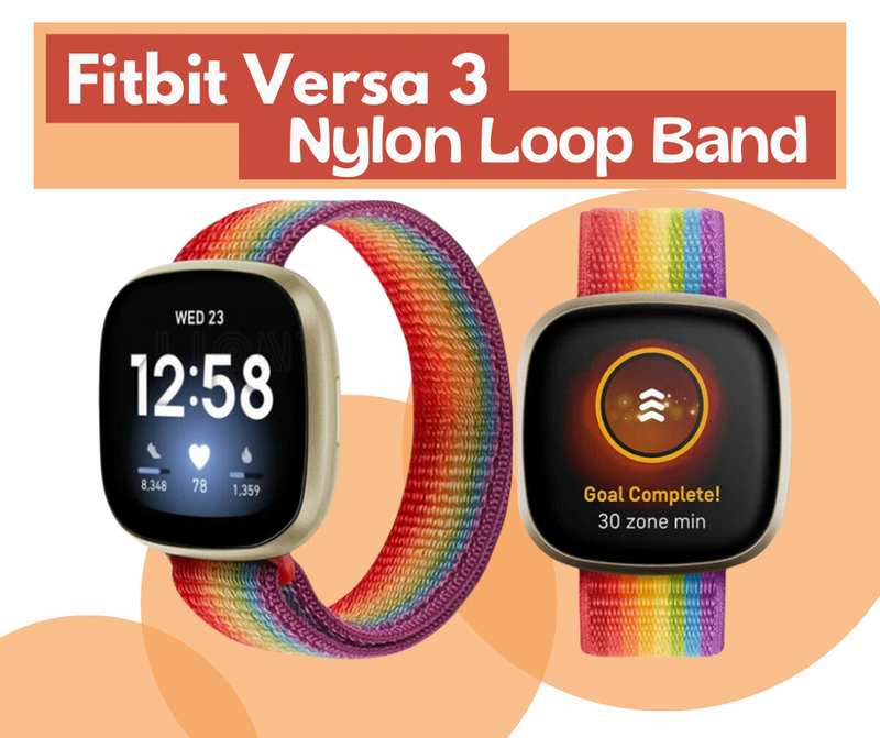 Nylon Sport Loop Armband für Fitbit Versa 3 u. Sense