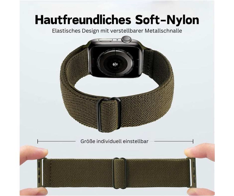 Nylon Sport elastisches Armband für Apple Watch Ultra / Ultra 2 Series 10 9 8 7 6 5 4 3 2 1 SE