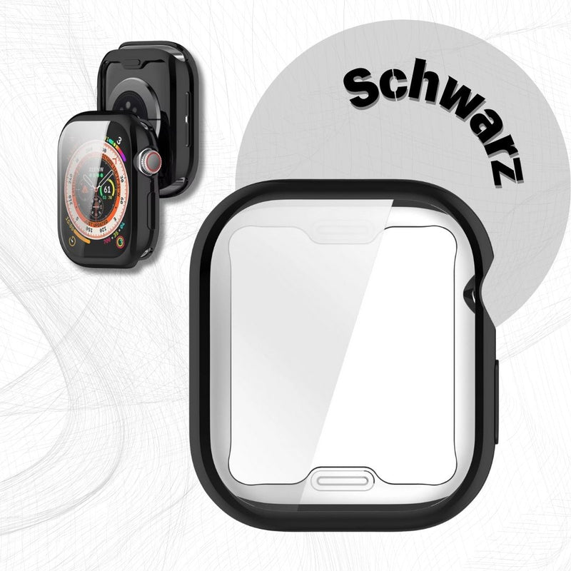 Schutzhülle mit 9H Glas / Silikon für Apple Watch Series 10 / 11  Cover 42mm 46mm