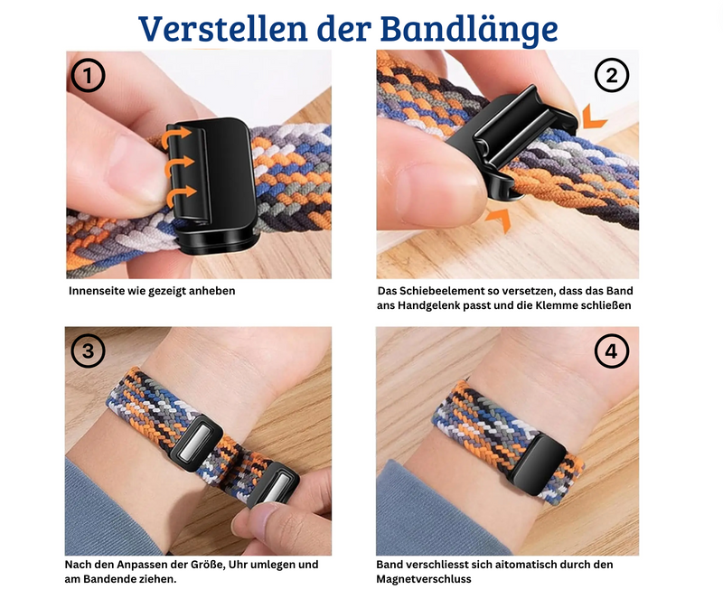 Armband geflochten elastisch für Samsung Amazfit Huawei Smartwatch Uhr Band Nylon 20mm 22mm