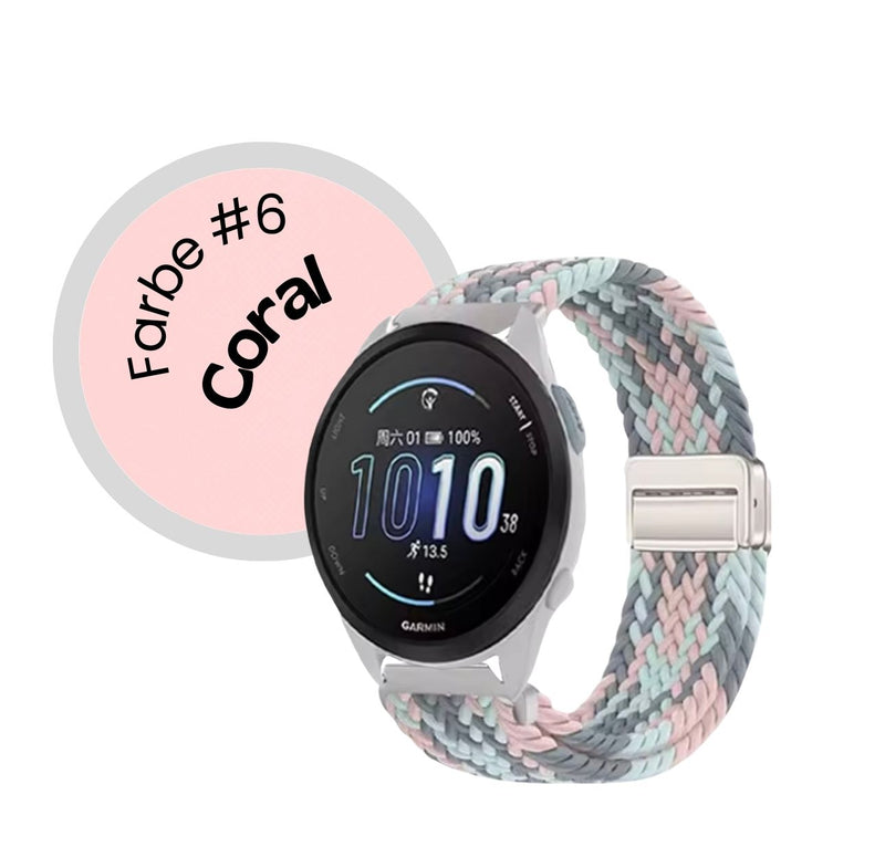 Armband geflochten elastisch für Samsung Amazfit Huawei Smartwatch Uhr Band Nylon 20mm 22mm