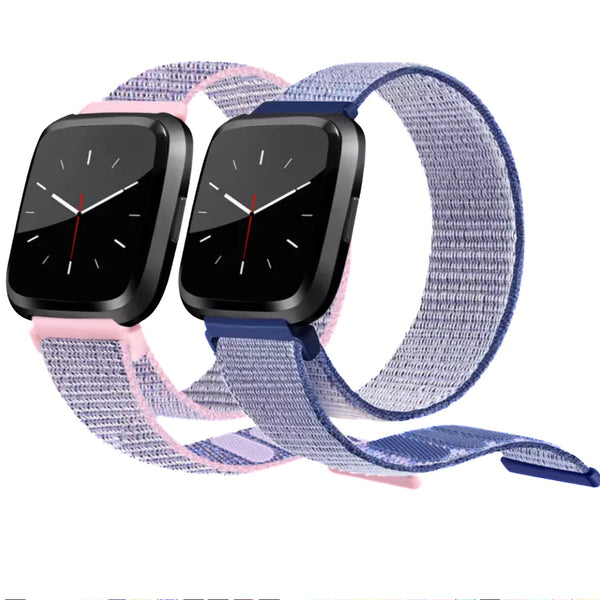 Nylon Loop Armband mit Klettverschluss für Fitbit Versa und Versa 2