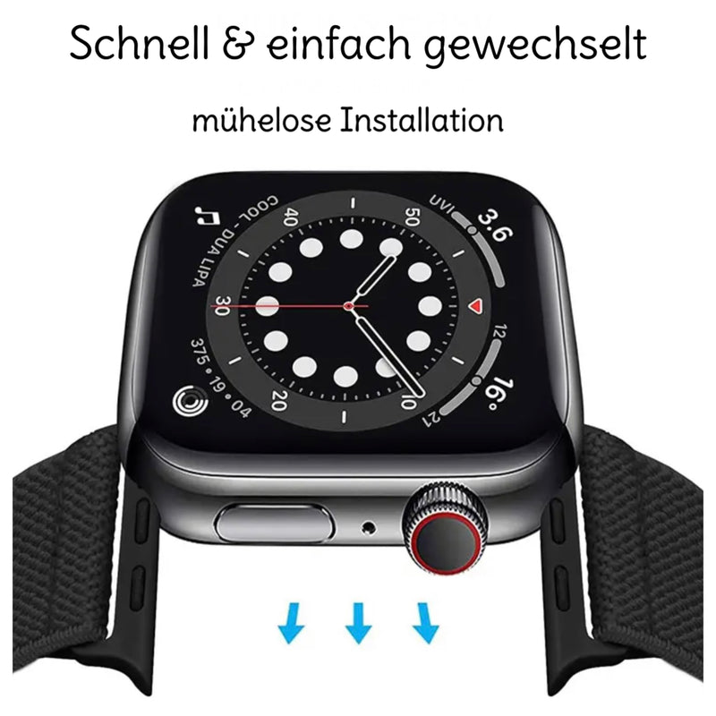 Armband für Apple Watch Series 10 9 8 7 6 5 4 3 2 1 Ultra / SE flexibel elastisch Nylon Band