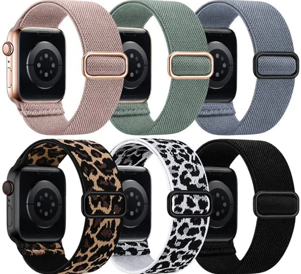 Armband für Apple Watch Series 10 9 8 7 6 5 4 3 2 1 Ultra / SE flexibel elastisch Nylon Band