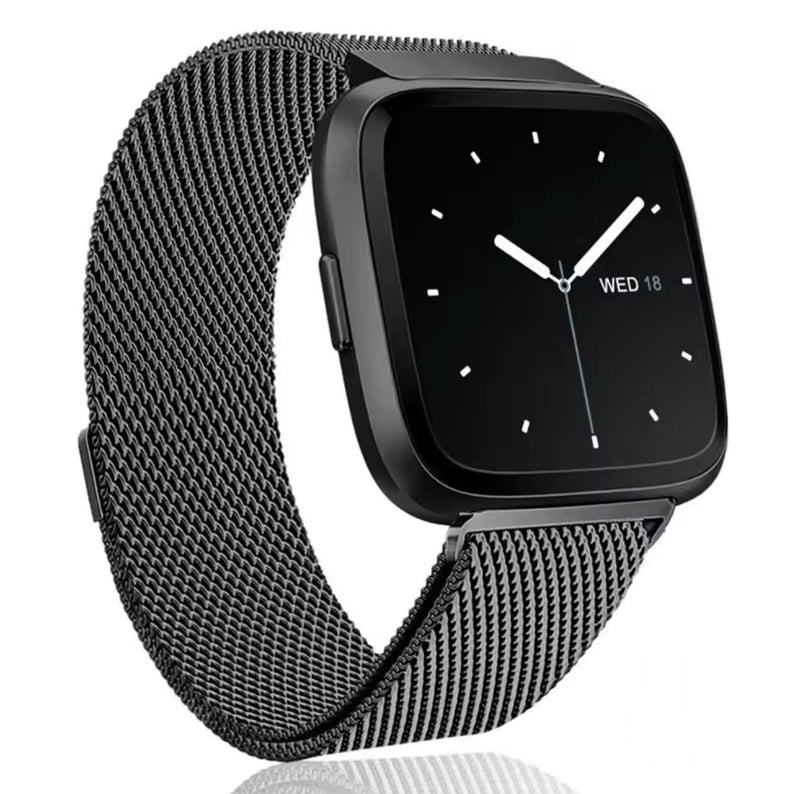 Milanese Metall Loop Armband mit Magnet Verschluss für Fitbit Versa und Versa 2