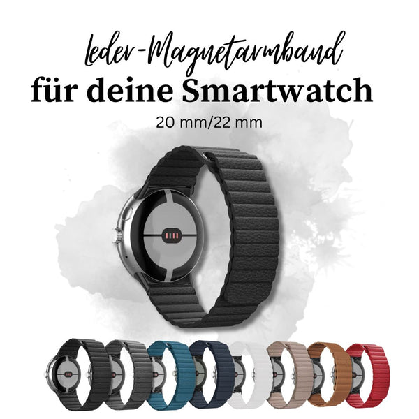 Leder Armband Loop mit Magnet für Samsung Huawei Amazfit Watch 20mm 22mm
