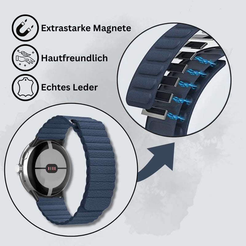 Leder Armband Loop mit Magnet für Samsung Huawei Amazfit Watch 20mm 22mm