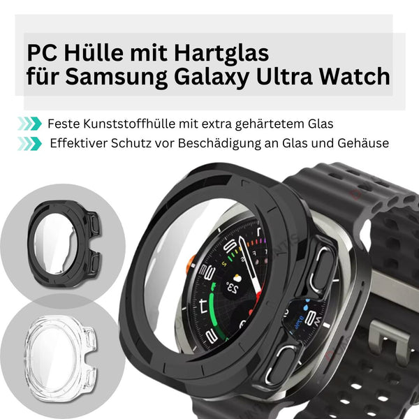 Schutzhülle für Samsung Galaxy Watch Ultra 47mm 9H Glas Cover Schutzglas