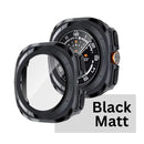 Samsung Galaxy Watch Ultra 47mm Schutzhülle mit 9H Hartglas – Stoßfeste PC Case Cover Full Protection (Schwarz/Transparent)