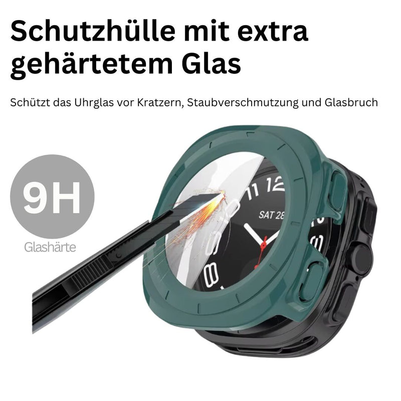 Schutzhülle für Samsung Galaxy Watch Ultra 47mm 9H Glas Cover Schutzglas