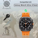 Samsung Galaxy Watch Ultra 47mm Schutzhülle mit 9H Hartglas – Stoßfeste PC Case Cover Full Protection (Schwarz/Transparent)