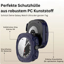 Samsung Galaxy Watch Ultra 47mm Schutzhülle mit 9H Hartglas – Stoßfeste PC Case Cover Full Protection (Schwarz/Transparent)