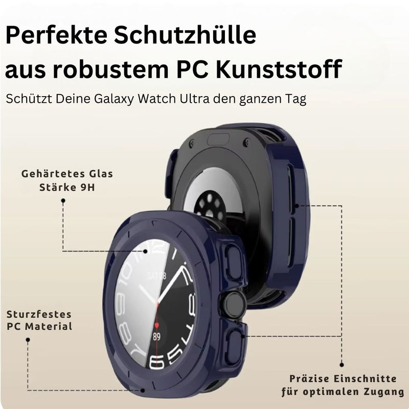 Schutzhülle für Samsung Galaxy Watch Ultra 47mm 9H Glas Cover Schutzglas