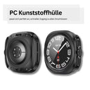 Samsung Galaxy Watch Ultra 47mm Schutzhülle mit 9H Hartglas – Stoßfeste PC Case Cover Full Protection (Schwarz/Transparent)