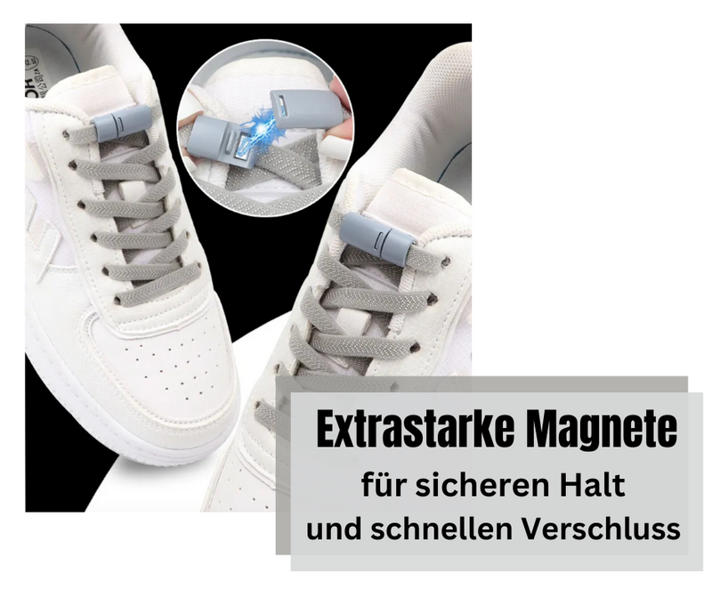 Elastische Schnürsenkel mit Schnellverschluss mit Magnet nie wieder Schuhe binden