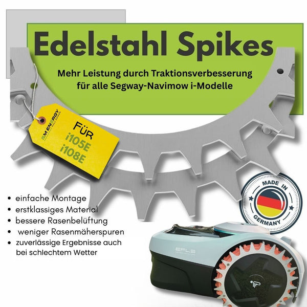 Edelstahl Spikes für Segway Navimow Mähroboter Rasenroboter i105E / i108E