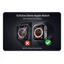 Schutzhülle mit Glas für Apple Watch Series 7 / 8 / 9 / 10 / 11 Ultra / Ultra 2 / Ultra 3 Case 9H Glas 41 42 44 45 46 49mm