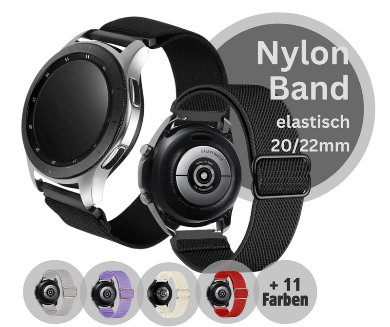 Für Samsung Amazfit Huawei Smartwatch Armband 20mm 22mm Uhr Nylon elastisch