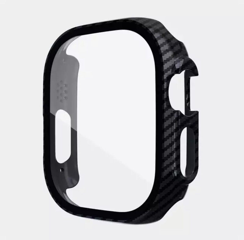 Schutzhülle mit Glas für Apple Watch Series 7 / 8 / 9 / 10 Ultra / Ultra 2 Case 9H Glas 41 42 44 45 46 49mm