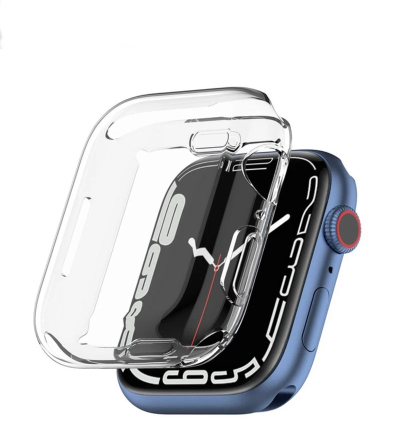 Schutzhülle Für Apple Watch Series 7 / 8 TPU Silikon klar 41 45mm Ultra Slim weich