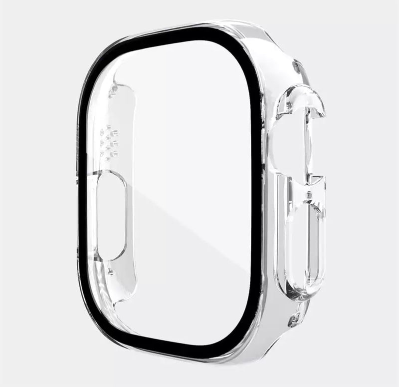 Schutzhülle mit Glas für Apple Watch Series 7 / 8 / 9 / 10 Ultra / Ultra 2 Case 9H Glas 41 42 44 45 46 49mm