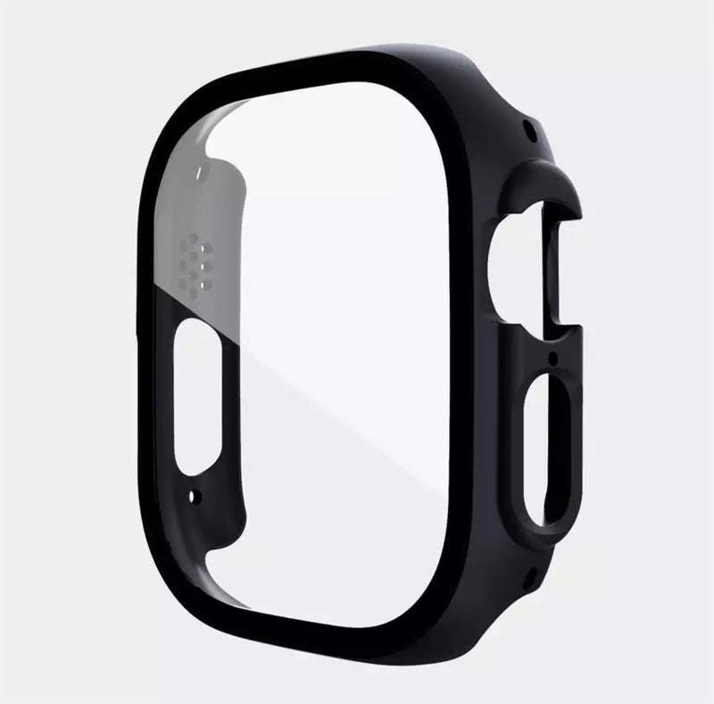 Schutzhülle mit Glas für Apple Watch Series 10 9 8 7 6 5 4 3 2 1 & ULTRA / Ultra 2 SE Hülle PC 9H Glas