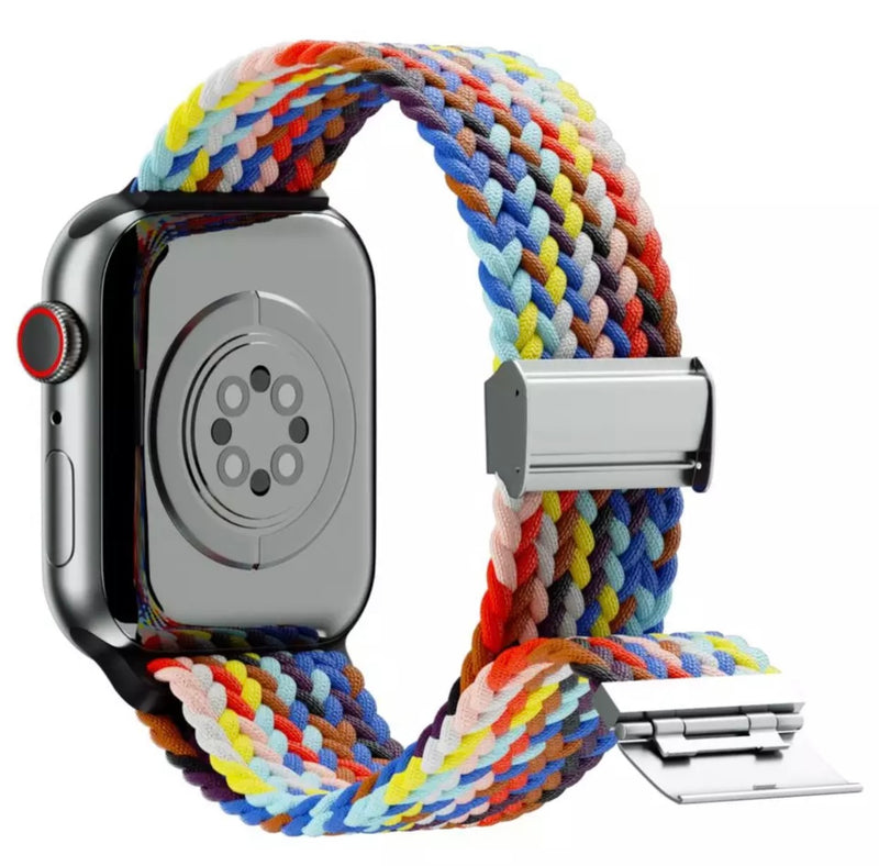 Geflochten Nylon Armband Apple Watch Ultra und Series 9/8/7/6/5/4/3/2/1 & SE mit Klappverschluss