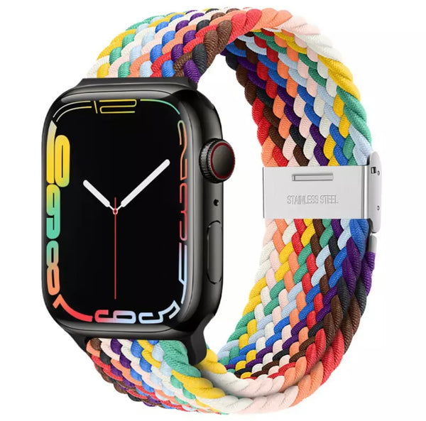 Geflochten Nylon Armband Apple Watch Ultra und Series 9/8/7/6/5/4/3/2/1 & SE mit Klappverschluss