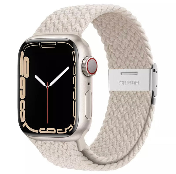 Geflochten Nylon Armband Apple Watch Ultra und Series 9/8/7/6/5/4/3/2/1 & SE mit Klappverschluss