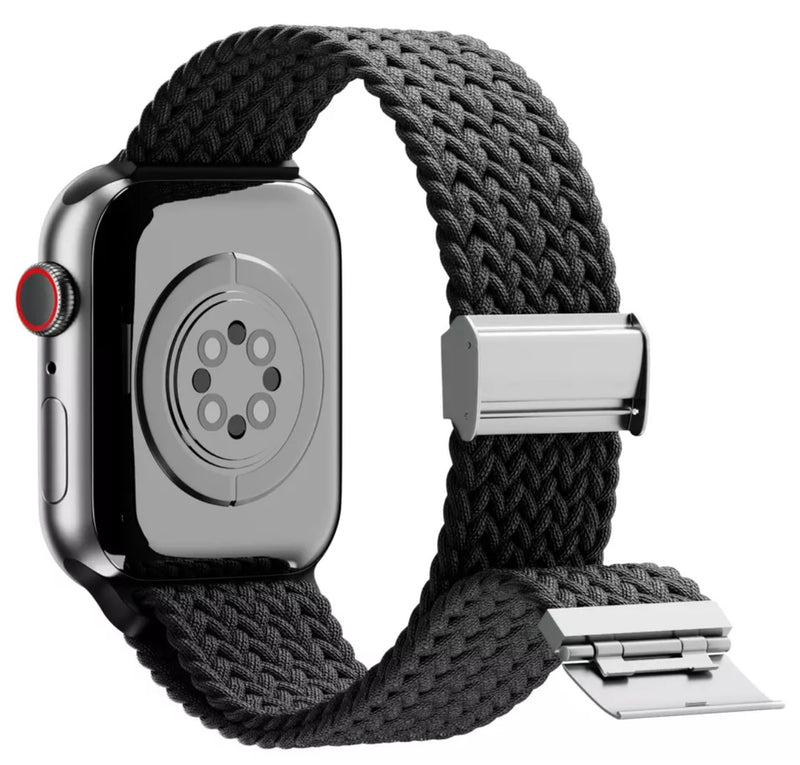 Geflochten Nylon Armband Apple Watch Ultra und Series 9/8/7/6/5/4/3/2/1 & SE mit Klappverschluss