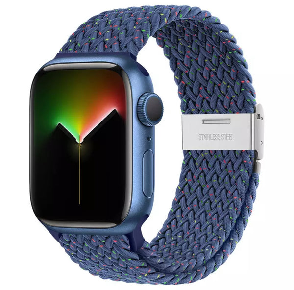 Geflochten Nylon Armband Apple Watch Ultra und Series 9/8/7/6/5/4/3/2/1 & SE mit Klappverschluss