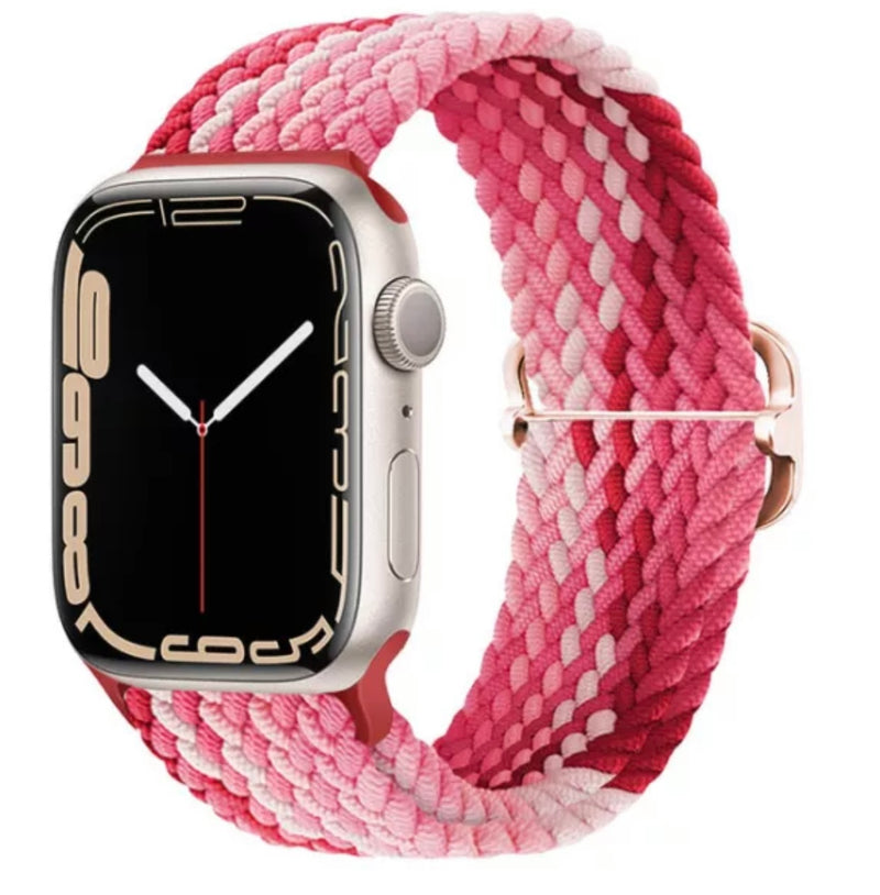 Geflochten Nylon Armband Apple Watch Ultra und Series 9/8/7/6/5/4/3/2/1 & SE mit Klappverschluss