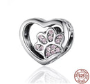 Charms Anhänger Hunde Herz-Pfote 925er Silber kompatibel mit Pandora