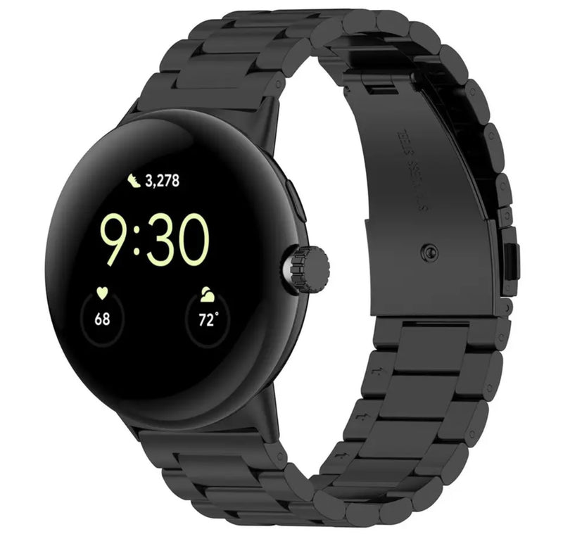 Für Google Pixel Watch Edelstahl Metall Uhr Armband Gliederband