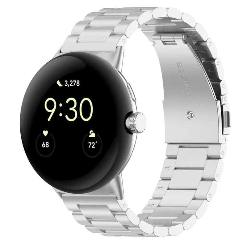 Für Google Pixel Watch Edelstahl Metall Uhr Armband Gliederband