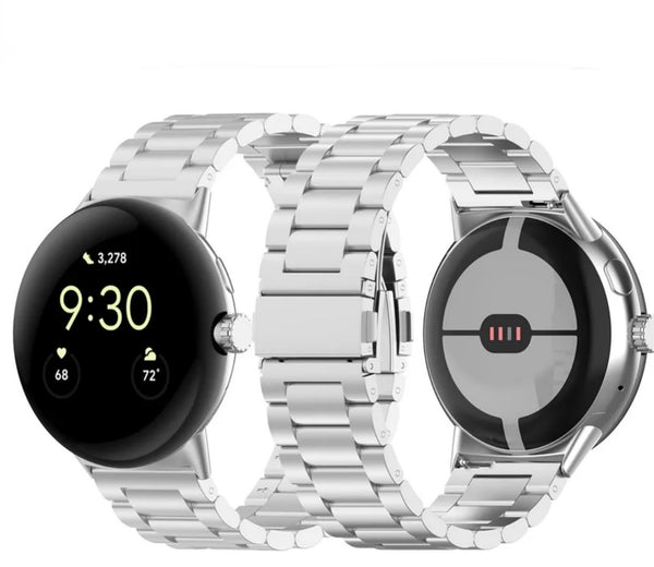 Für Google Pixel Watch Edelstahl Metall Uhr Armband Gliederband