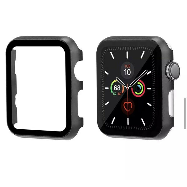 Für Apple Watch 6 5 4 Schutzhülle Alu Glas Bumper ✅ schwarz 