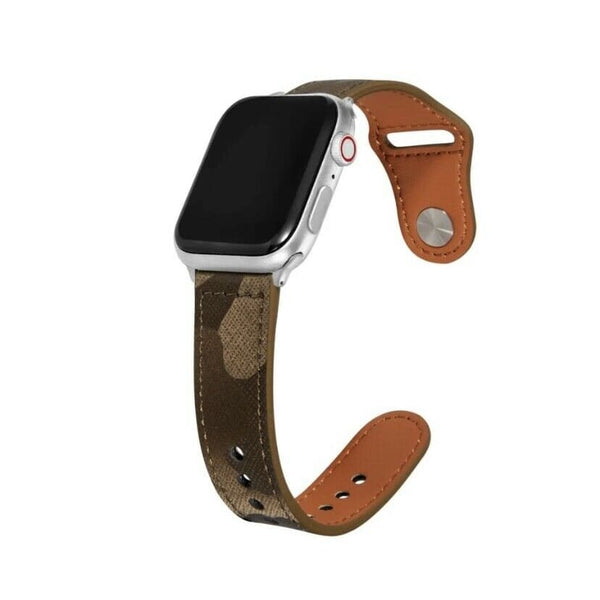 Leder Armband Camouflage Ersatzarmband ⭐ Für Apple Watch 