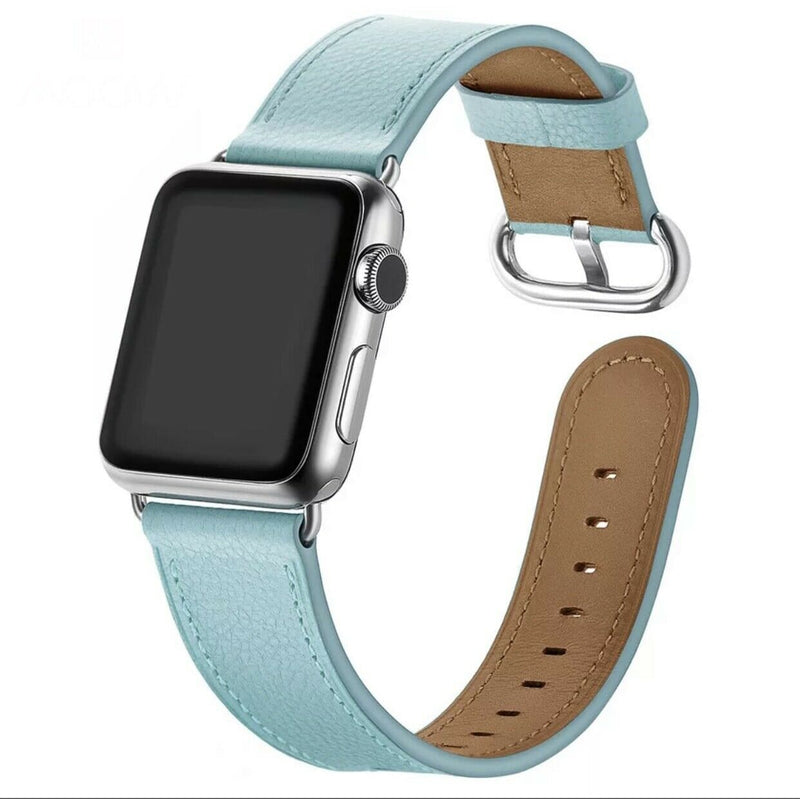 Für Apple Watch Leder Armband Ersatzband Strap Pastell⭐SE 7 