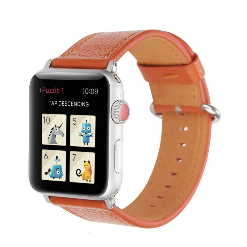 Für Apple Watch Leder Armband Ersatzband Strap Pastell⭐SE 7 