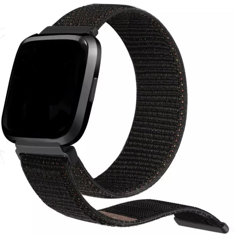 Nylon Loop Armband mit Klettverschluss für Fitbit Versa und 