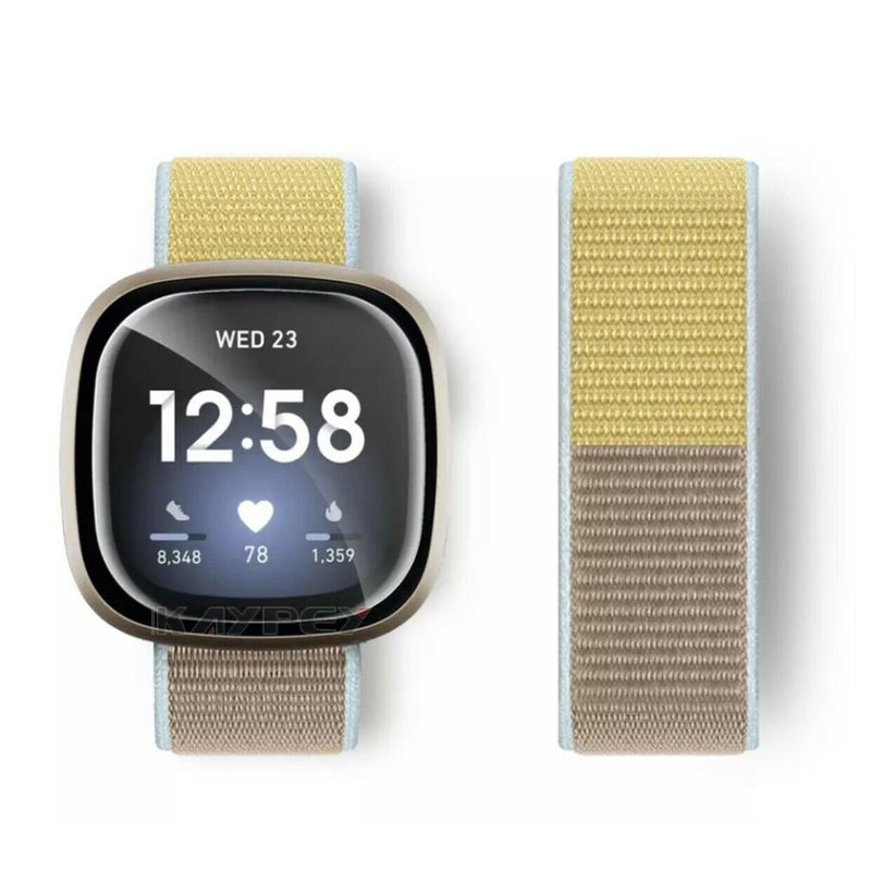 Für Fitbit Versa 3 u. Sense Armband Nylon Loop 