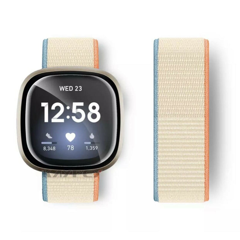 Für Fitbit Versa 3 u. Sense Armband Nylon Loop 