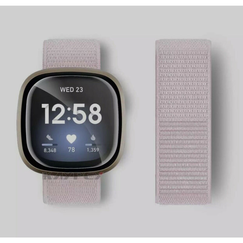 Für Fitbit Versa 3 u. Sense Armband Nylon Loop 