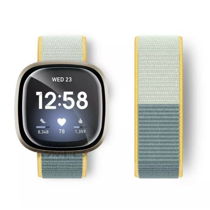 Für Fitbit Versa 3 u. Sense Armband Nylon Loop 